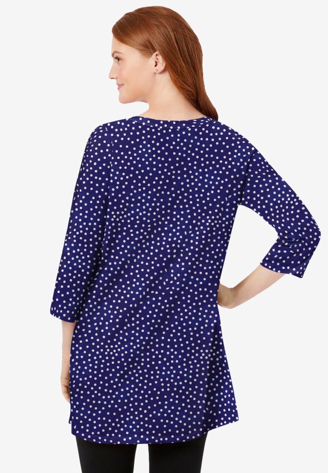 Perfect Printed Three-Quarter-Sleeve Scoopneck Tunic image number 1