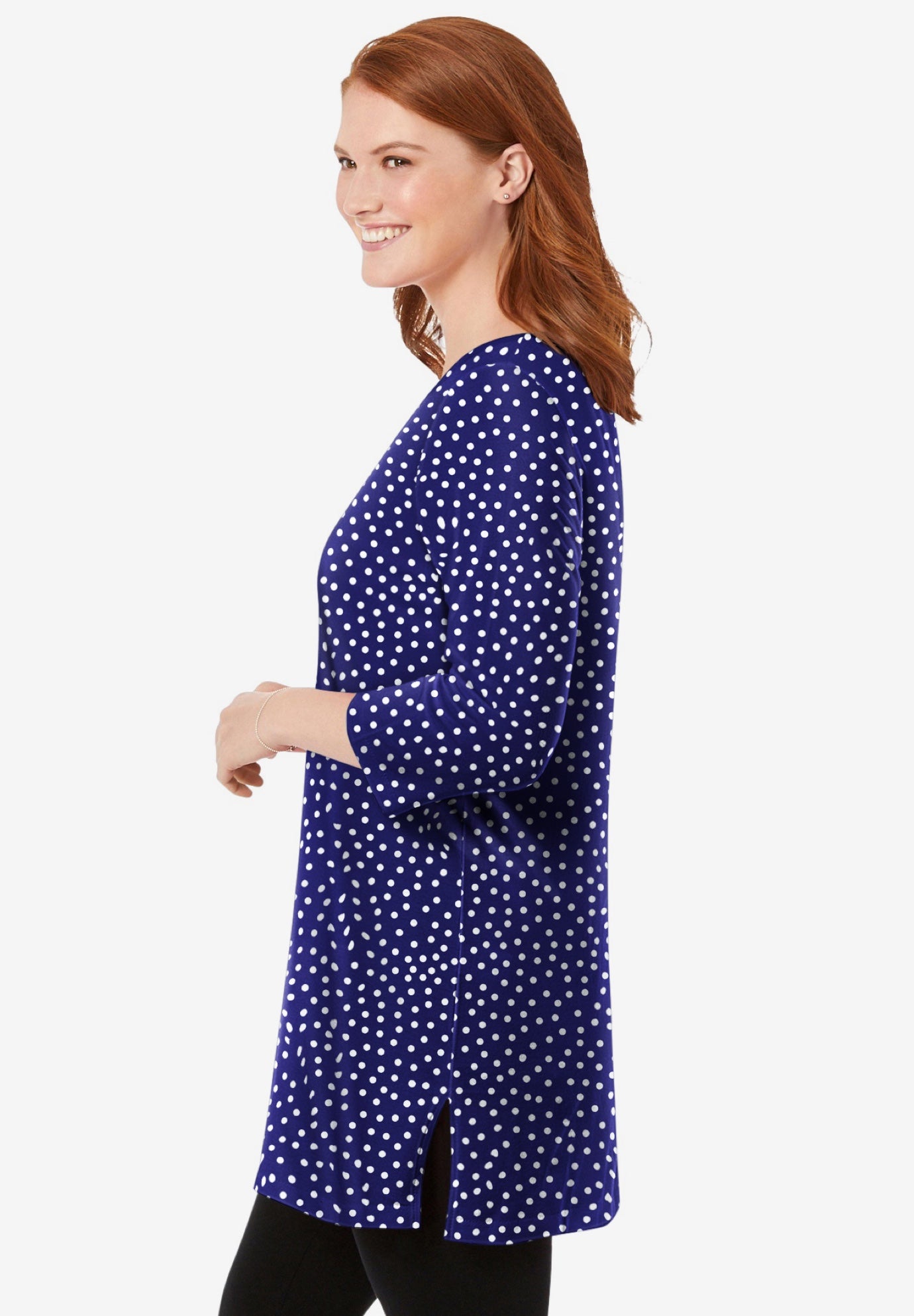 Perfect Printed Three-Quarter-Sleeve Scoopneck Tunic image number 2