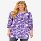 Perfect Printed Three-Quarter-Sleeve Scoopneck Tunic image number null