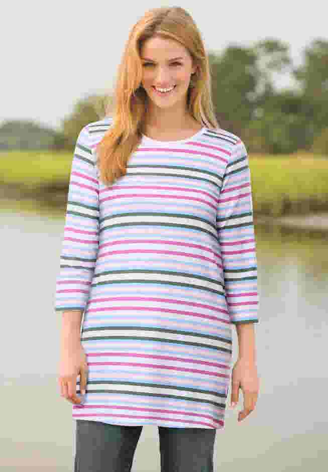 Perfect Printed Three-Quarter-Sleeve Scoopneck Tunic image number 0