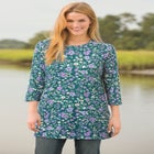 Perfect Printed Three-Quarter-Sleeve Scoopneck Tunic image number null
