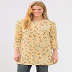Perfect Printed Three-Quarter-Sleeve Scoopneck Tunic image number null