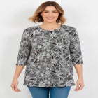 Perfect Printed Three-Quarter-Sleeve Scoopneck Tunic image number null