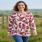 Perfect Printed Long-Sleeve Crewneck Tunic image number null