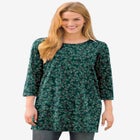 Perfect Printed Three-Quarter-Sleeve Scoopneck Tunic image number null