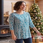 Perfect Printed Three-Quarter-Sleeve Scoopneck Tunic image number 0