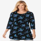 Perfect Printed Three-Quarter-Sleeve Scoopneck Tunic image number null