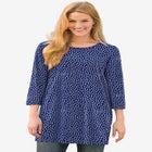 Perfect Printed Three-Quarter-Sleeve Scoopneck Tunic image number null