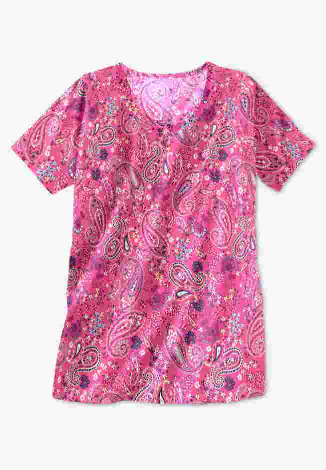 Perfect Printed Short-Sleeve Scoopneck Tee image number 2