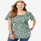 Perfect Printed Short-Sleeve Scoopneck Tee image number null