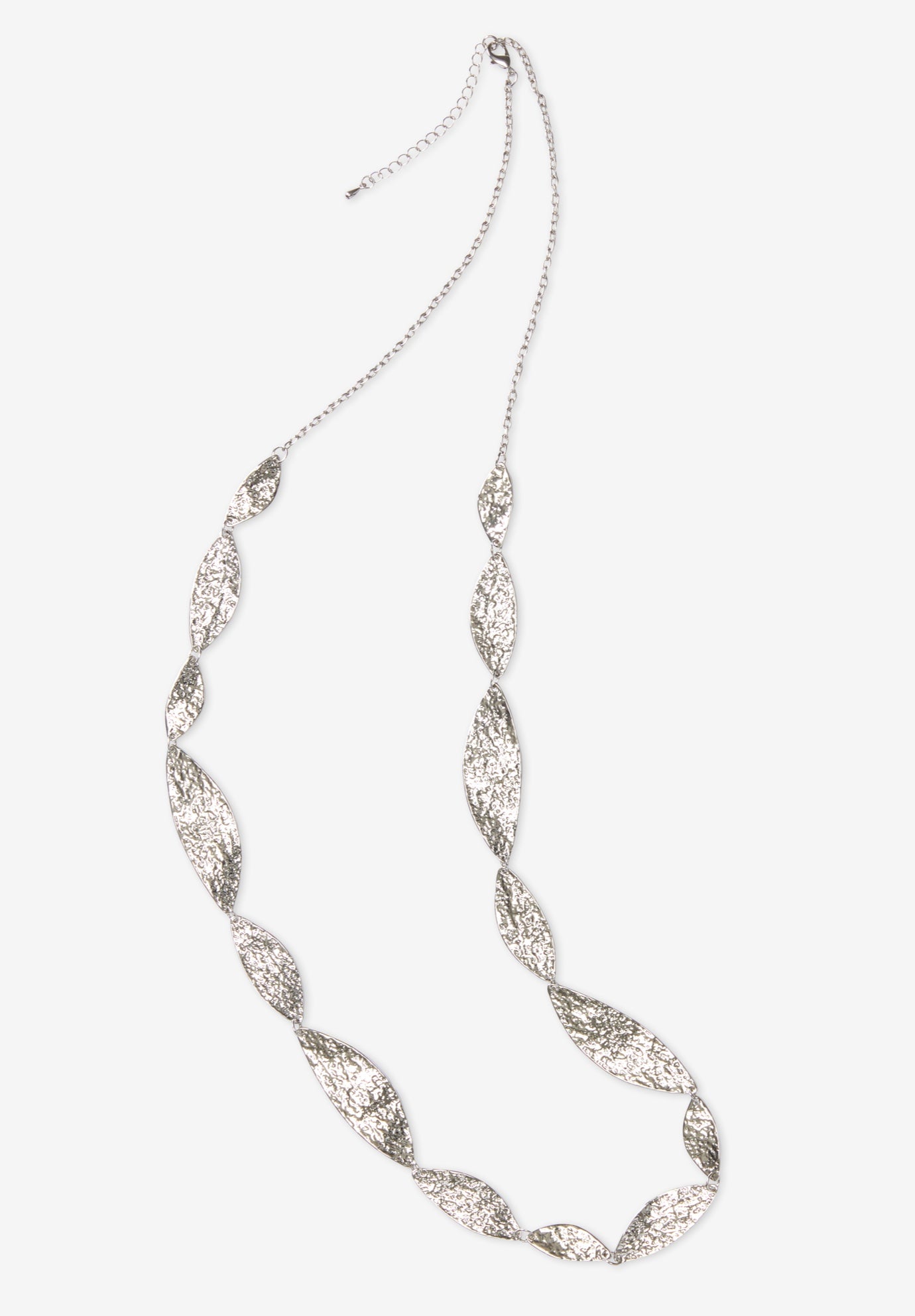 Long Hammered Statement Necklace image number 1