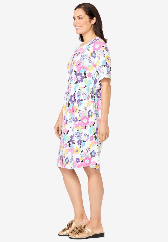 Button-Front Short Essential Dress image number 2