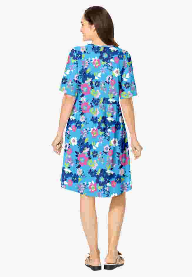 Button-Front Short Essential Dress image number 1