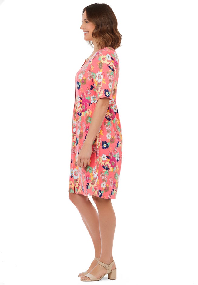 Button-Front Short Essential Dress image number 2