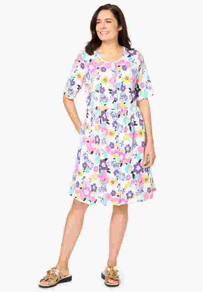 Button-Front Short Essential Dress image number 0