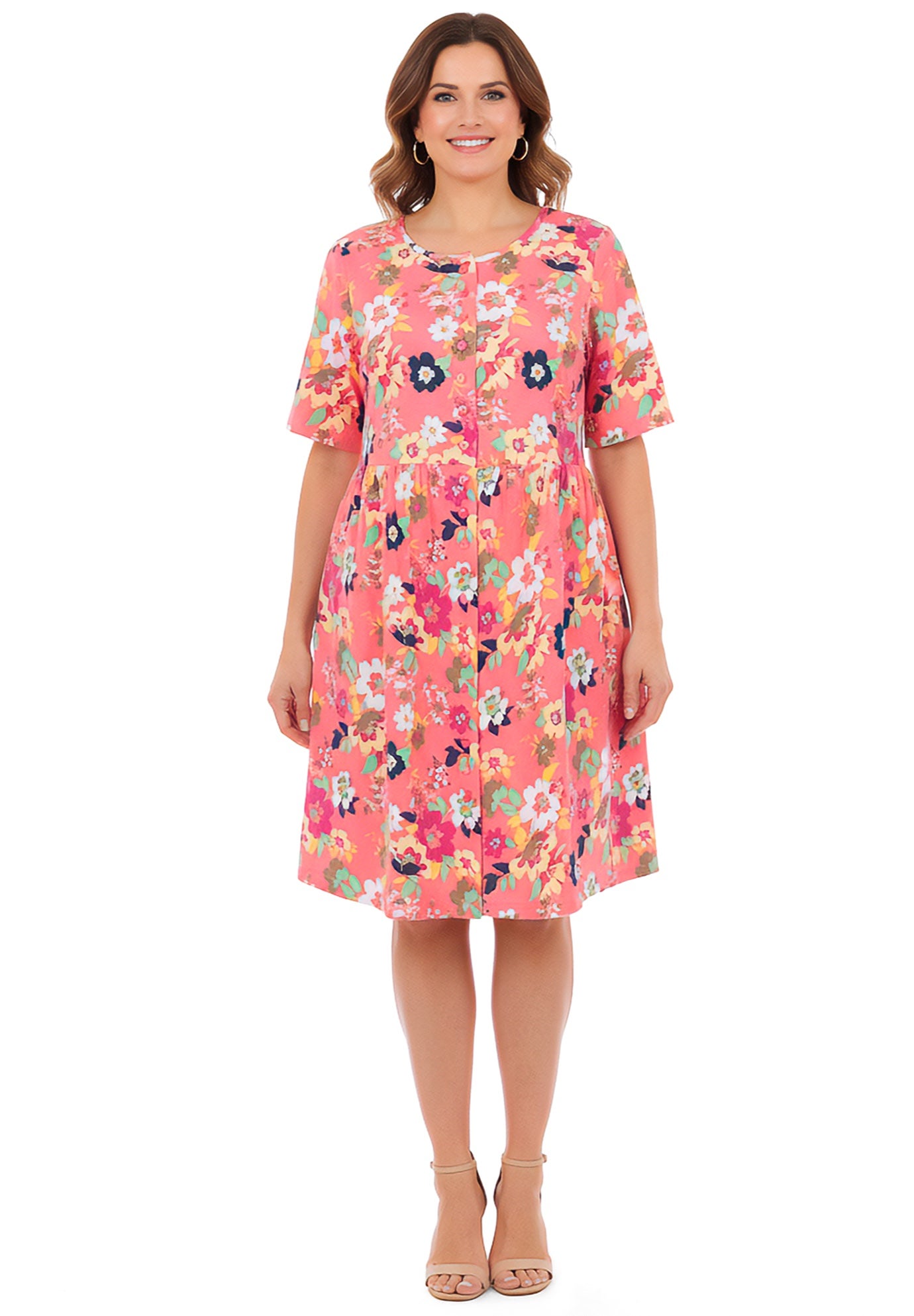 Button-Front Short Essential Dress image number 0