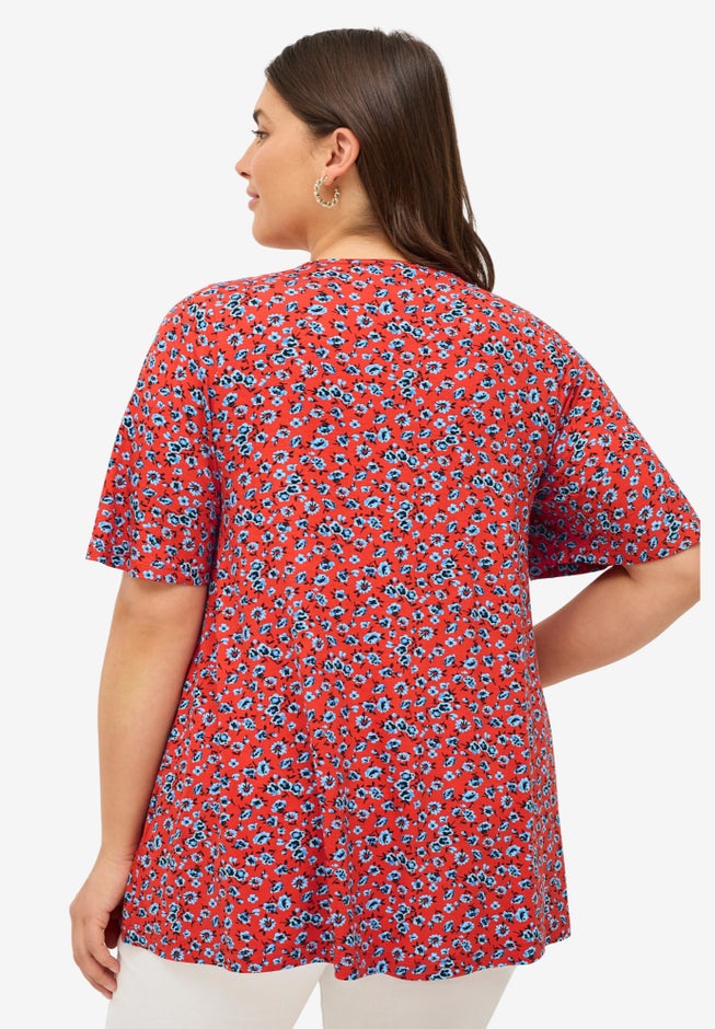 V-Neck Front Pleat Tunic image number 1