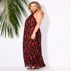 High Neck Twist Halter Cover Up Maxi Dress image number null
