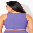 Sparkle Ribbed Twist Front Crop Top image number null