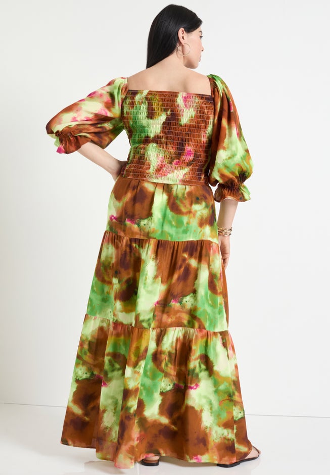 Off-The-Shoulder Smocked Cropped Top image number 1