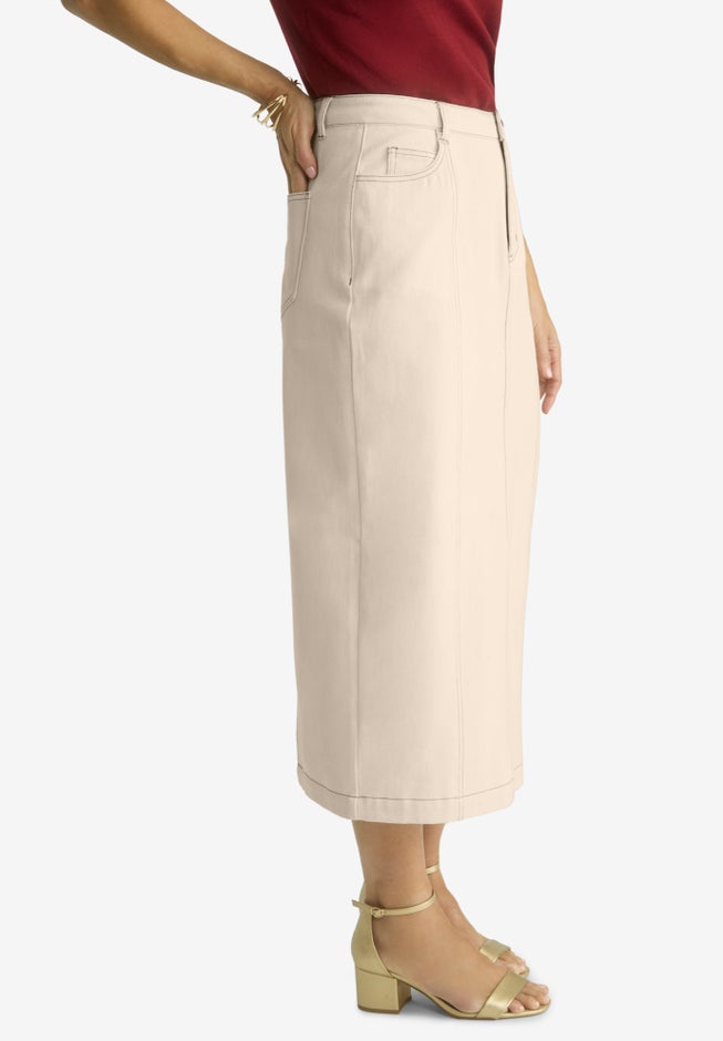 Contrast Stitching Seamed Skirt image number 2