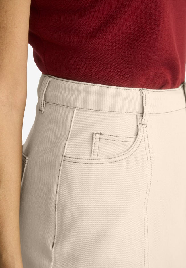 Contrast Stitching Seamed Skirt image number 3