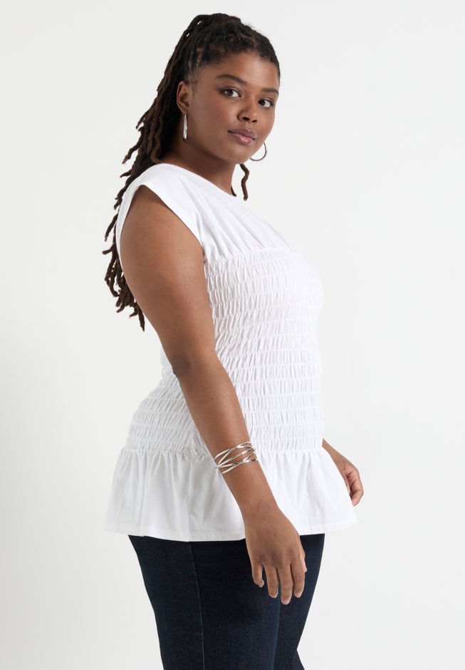 Smocked Peplum Top image number 2