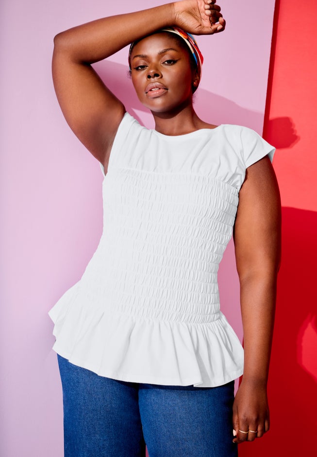 Smocked Peplum Top image number 0