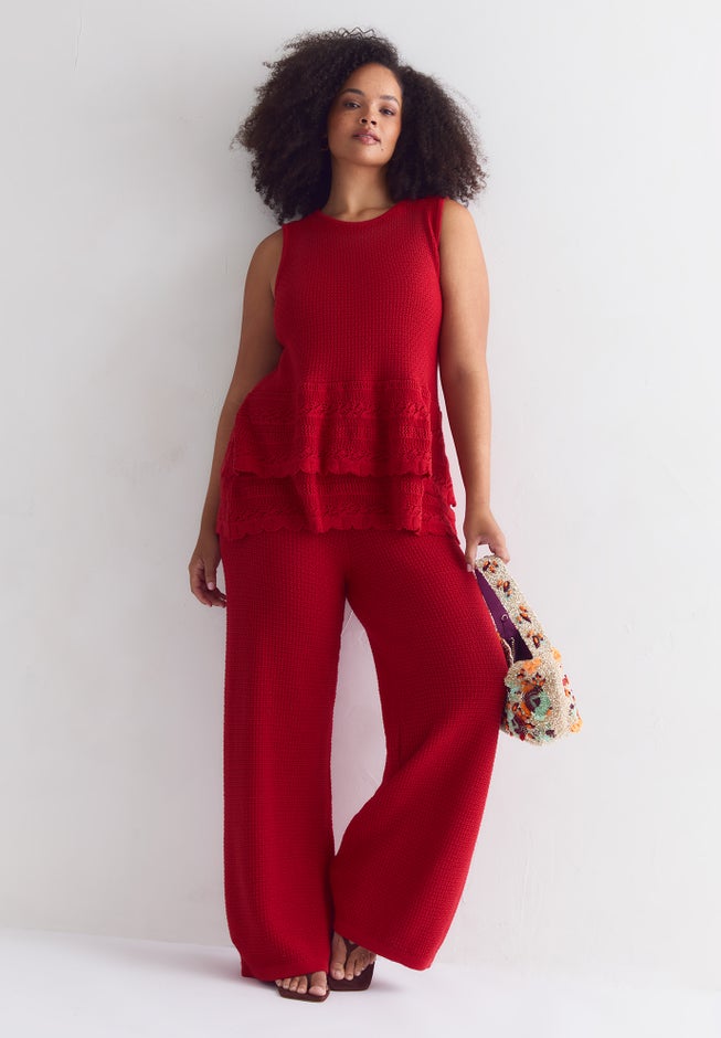 Ruffled-Hem Peplum Tank Top image number 3