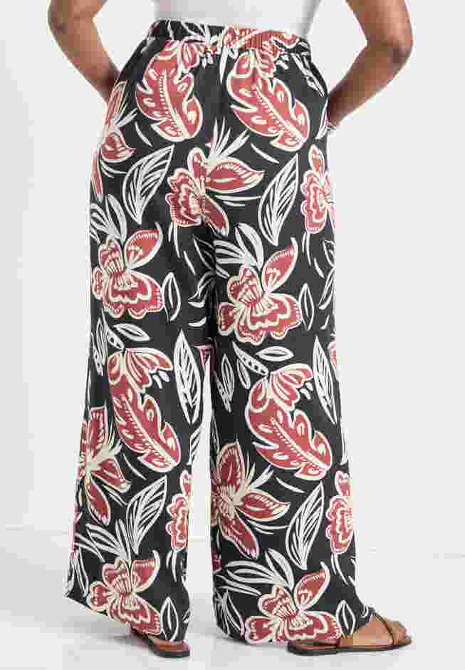 Wide-Leg Pull-On Pants image number 1