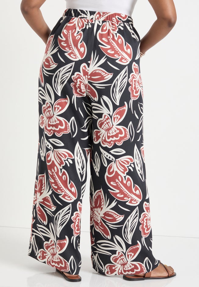 Wide-Leg Pull-On Pants image number 1