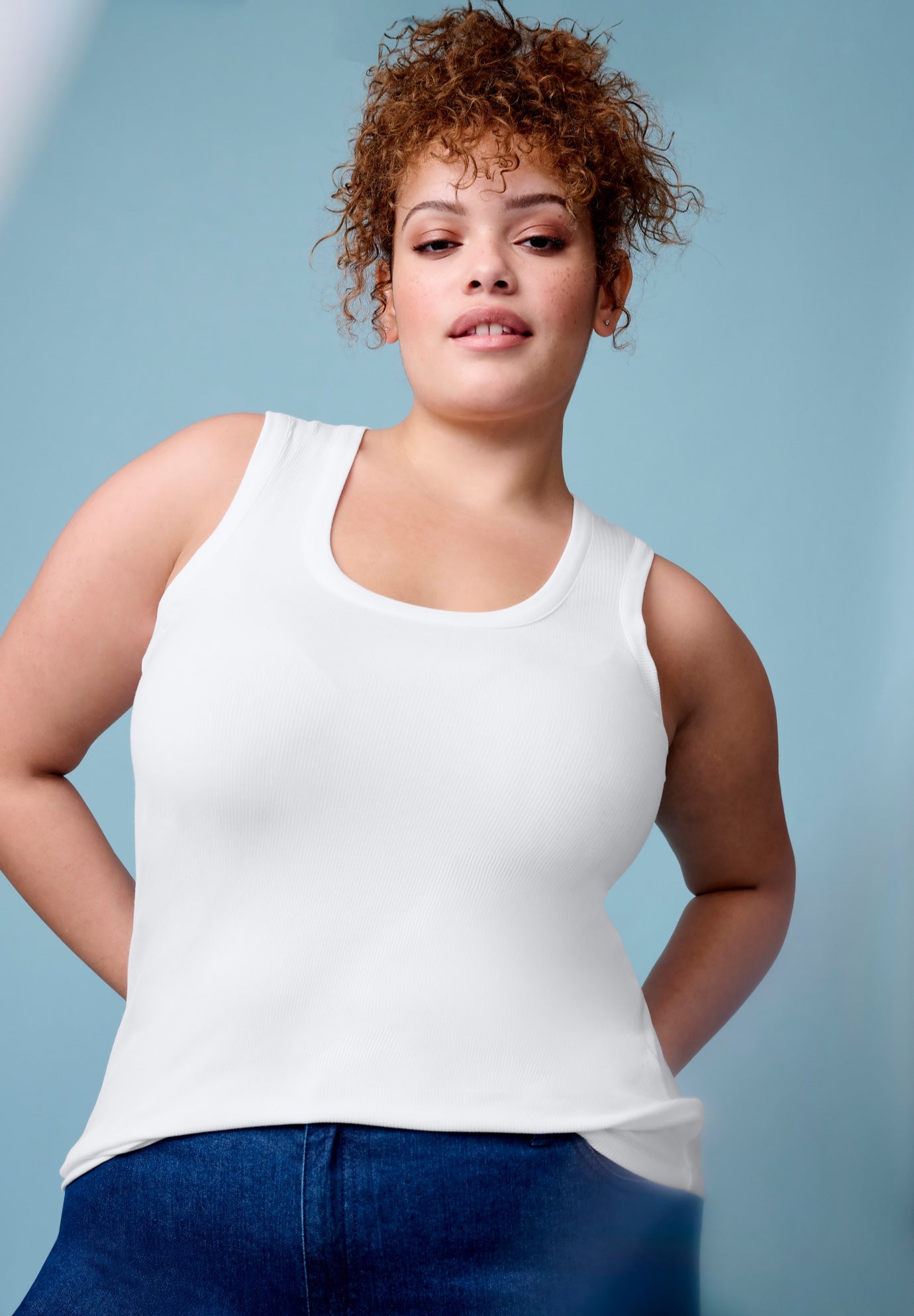 Ribbed Scoopneck Tank Top image number 0