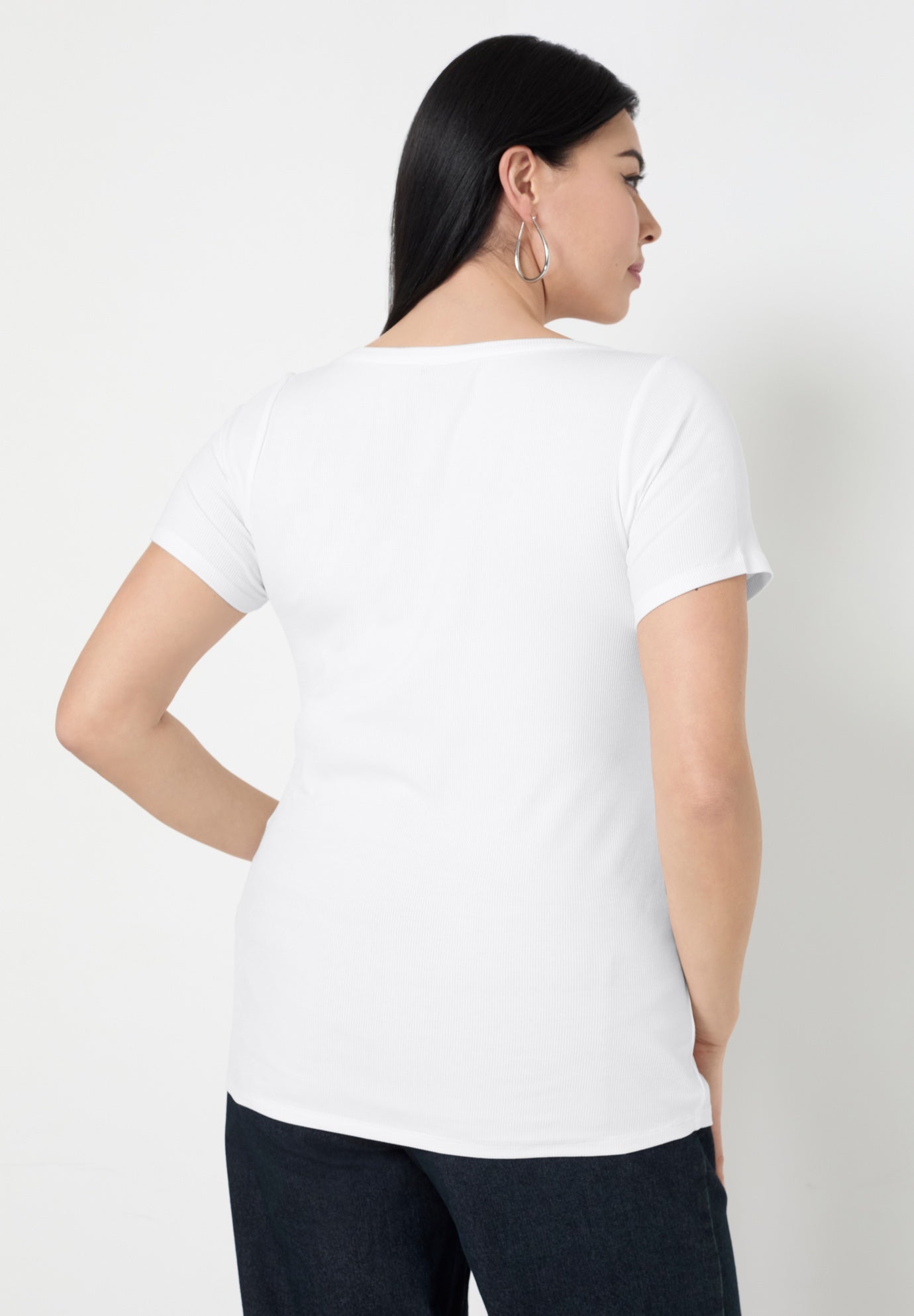 Ribbed Scoopneck Top image number 1