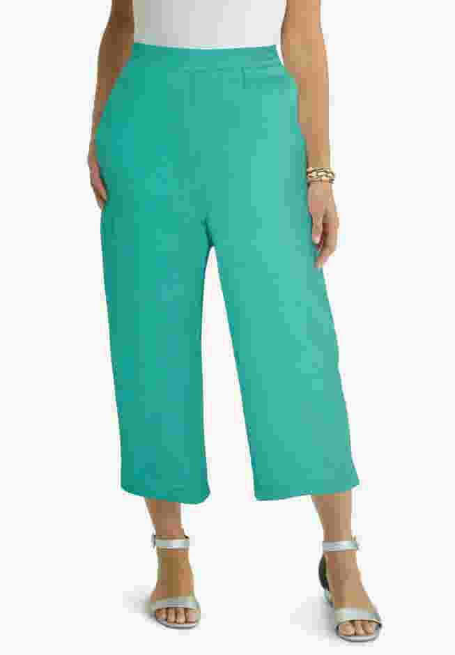 Gauze Wide Leg Crop Pant image number 0