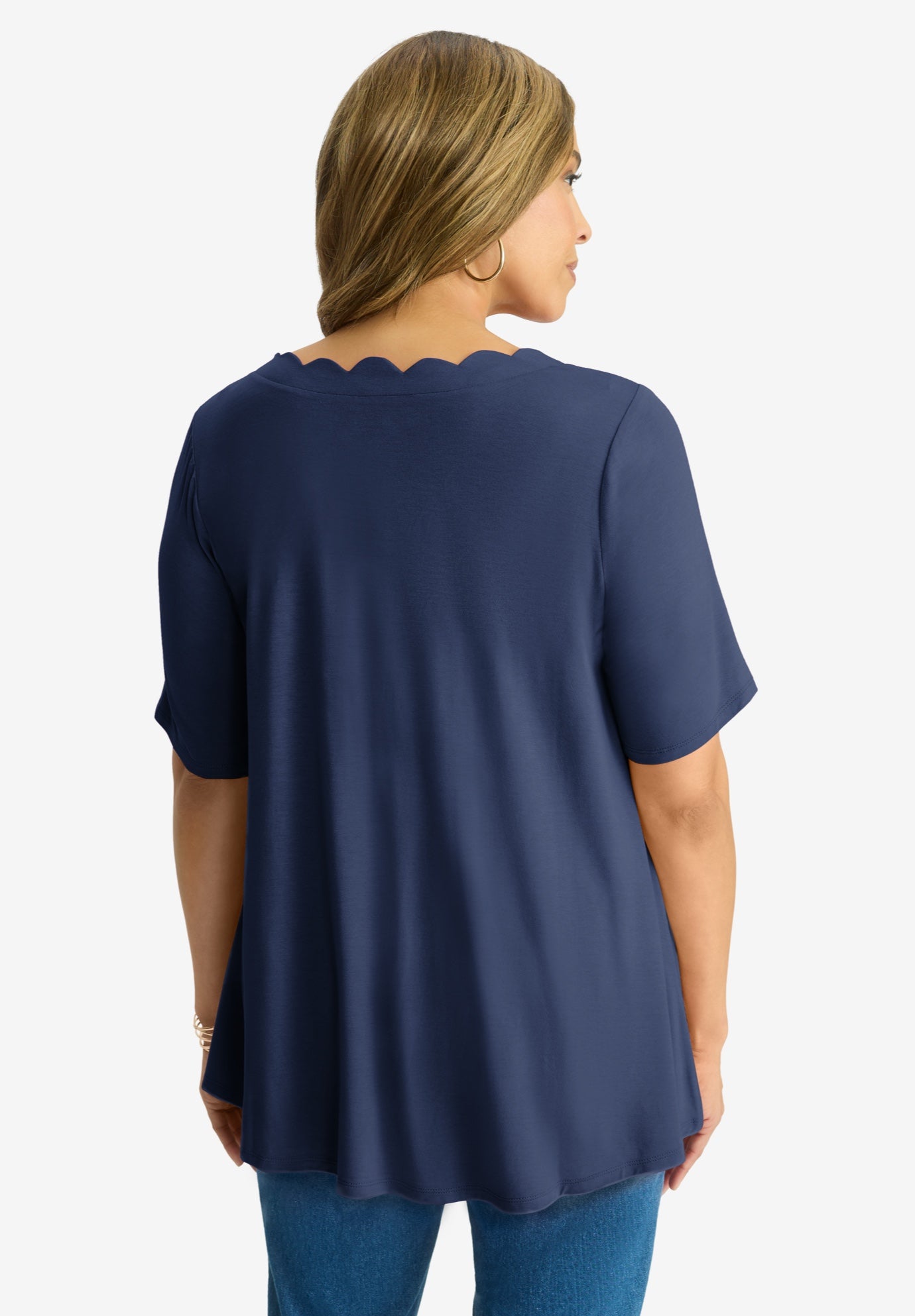 Scalloped V-Neck Tunic image number 1