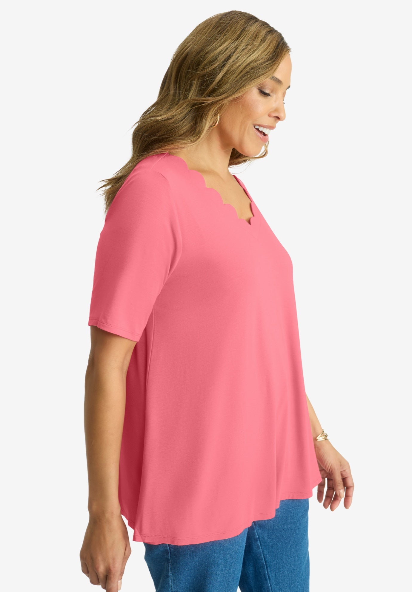 Scalloped V-Neck Tunic image number 2