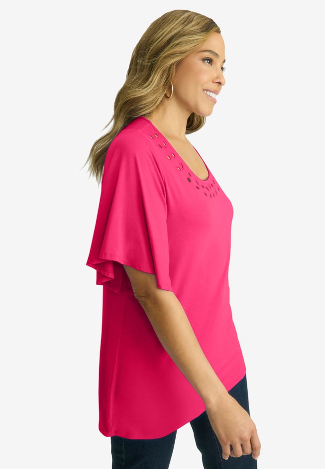 Cutout Flutter Sleeve Tunic image number 2