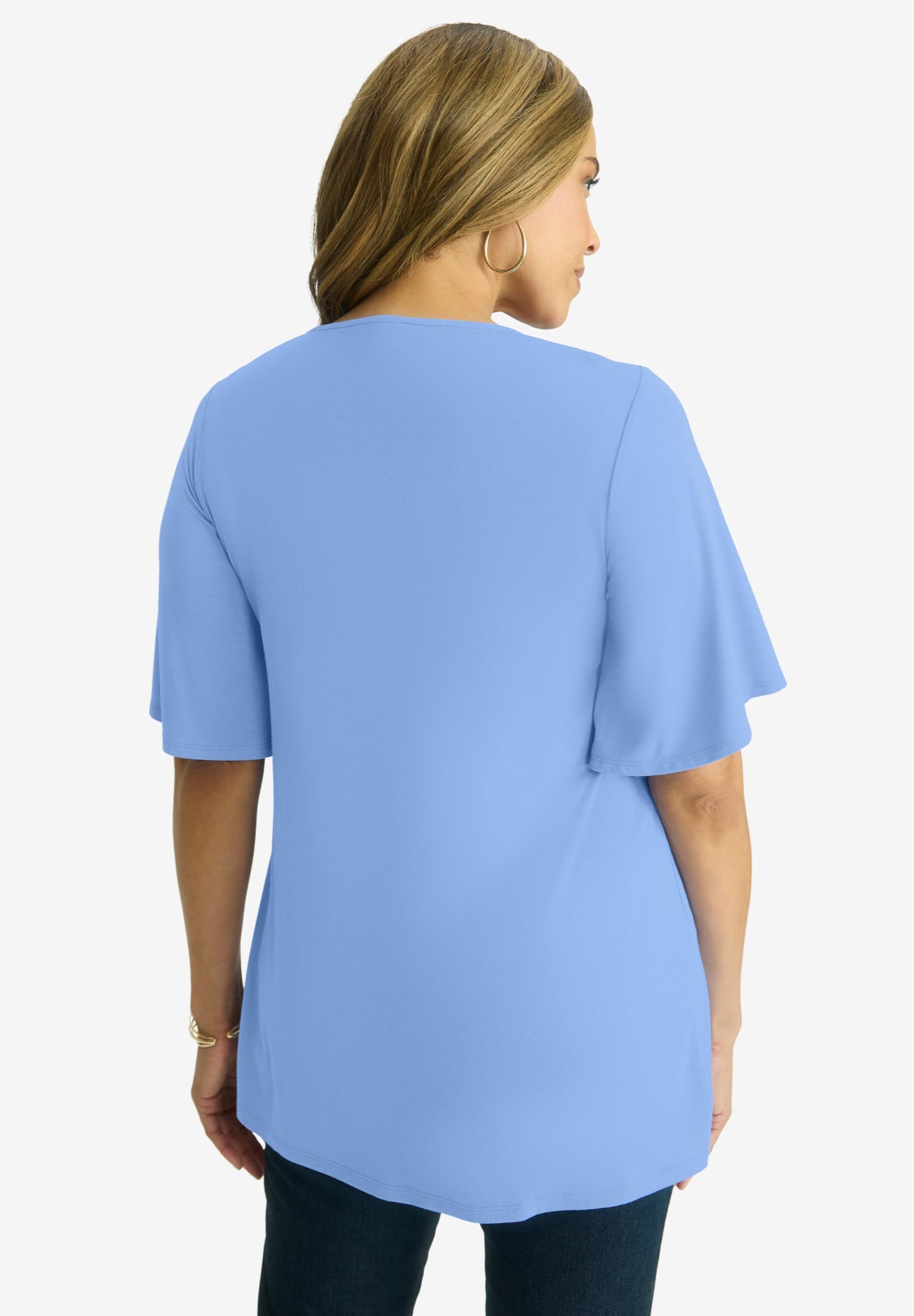 Cutout Flutter Sleeve Tunic image number 1