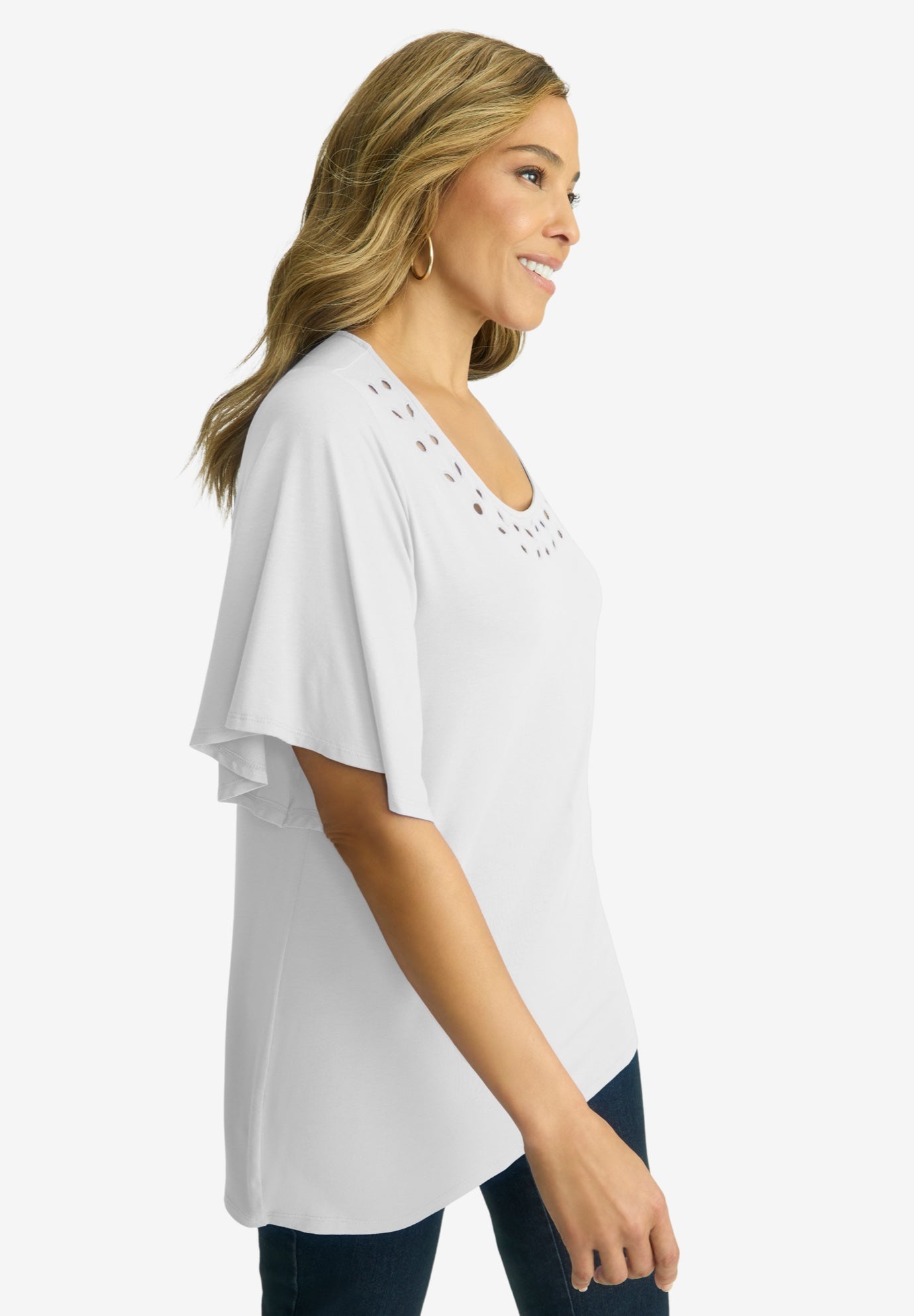 Cutout Flutter Sleeve Tunic image number 2