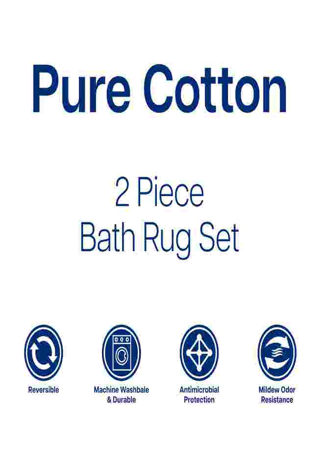 Arm & Hammer Reversible Double Border 2-PC Bath Rug image number 1
