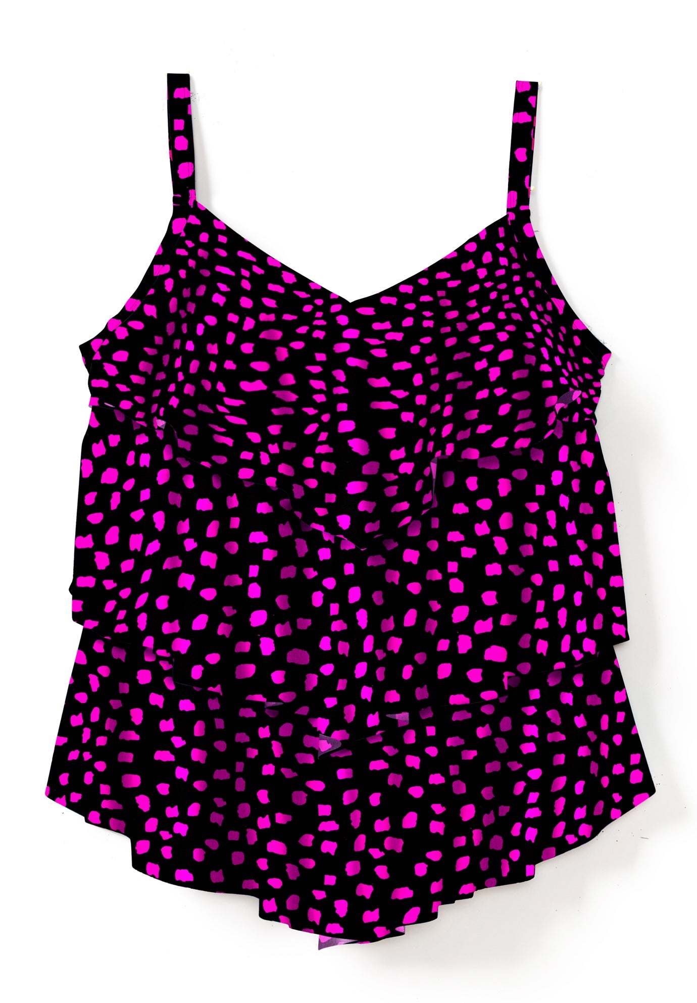 Longer-Length Tiered-Ruffle Tankini Top image number 3