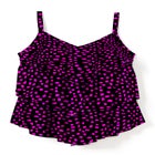 Longer-Length Tiered-Ruffle Tankini Top image number null