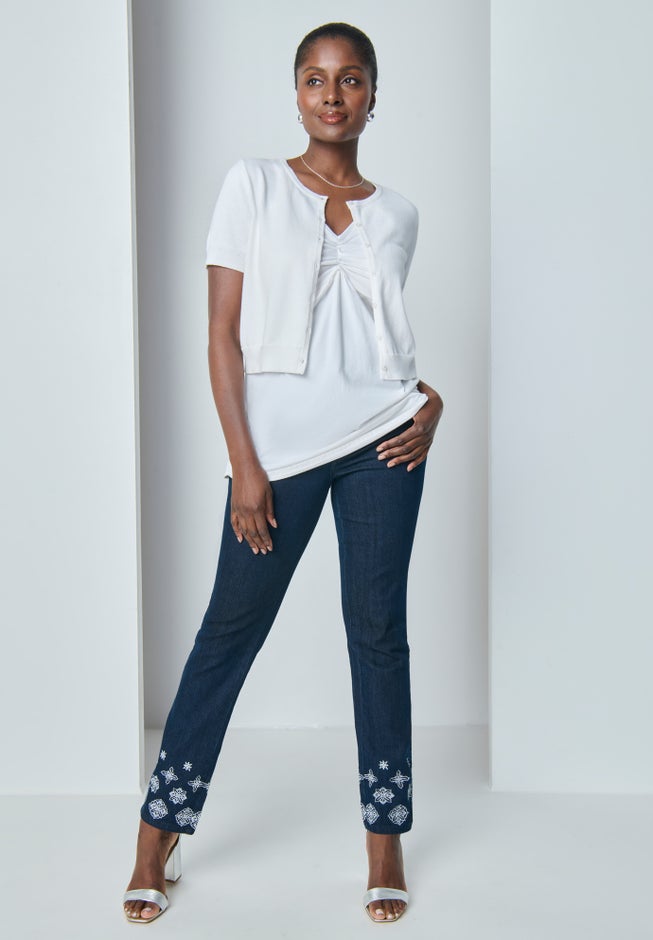 True Fit Stretch Denim Straight Leg Jean image number 1