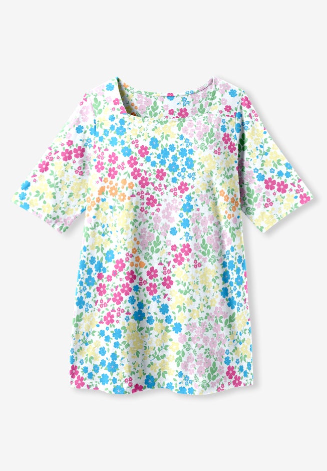 Printed Perfect Square-Neck Tee image number 1