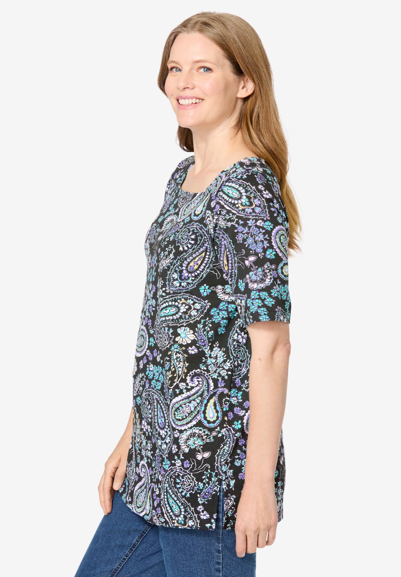 Printed Perfect Square-Neck Tee image number 2