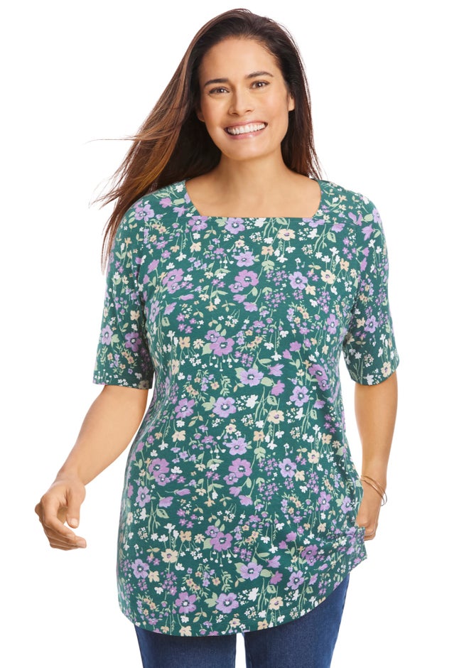 Printed Perfect Square-Neck Tee image number 0