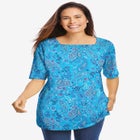 Printed Perfect Square-Neck Tee image number null