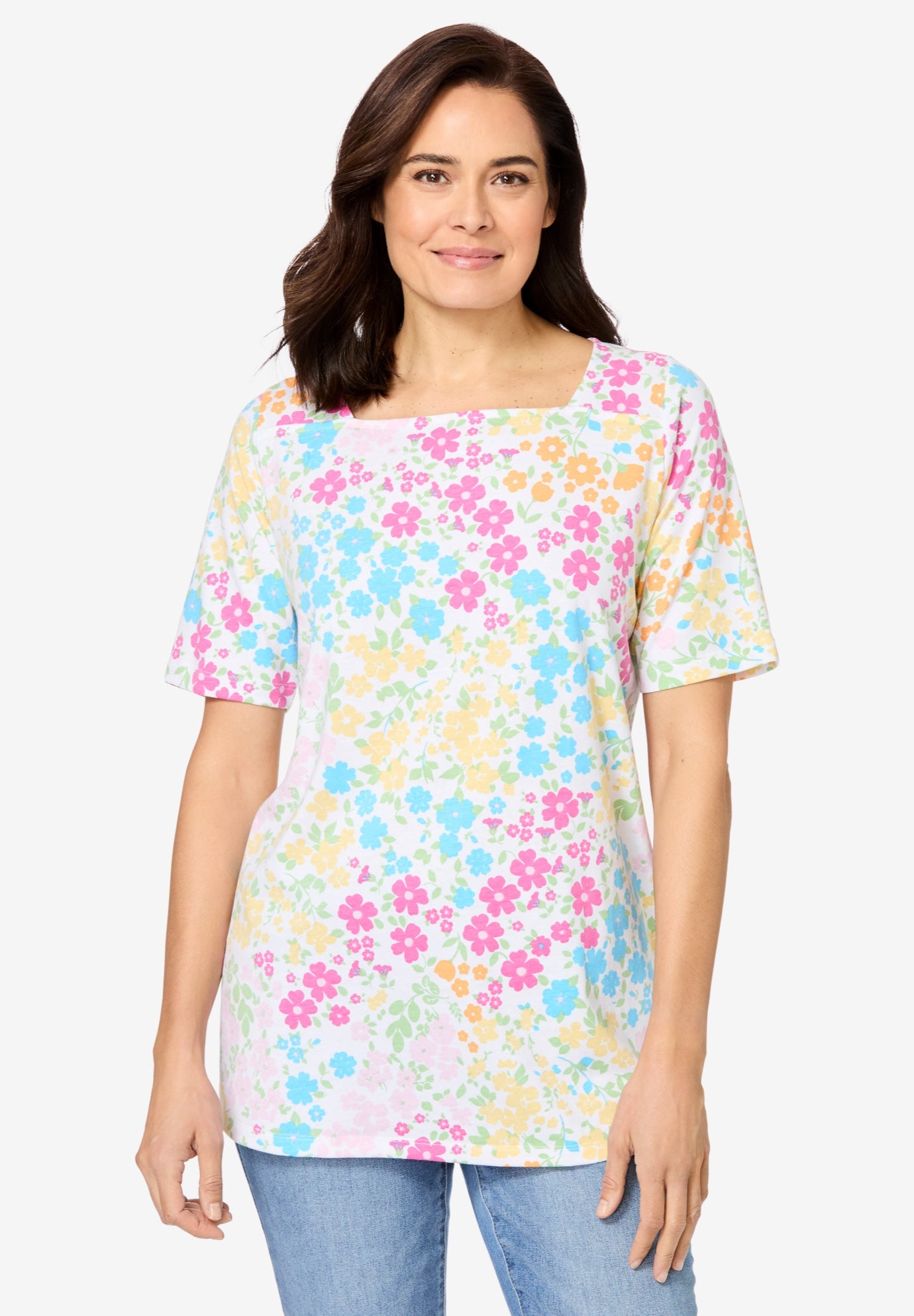 Printed Perfect Square-Neck Tee image number 0