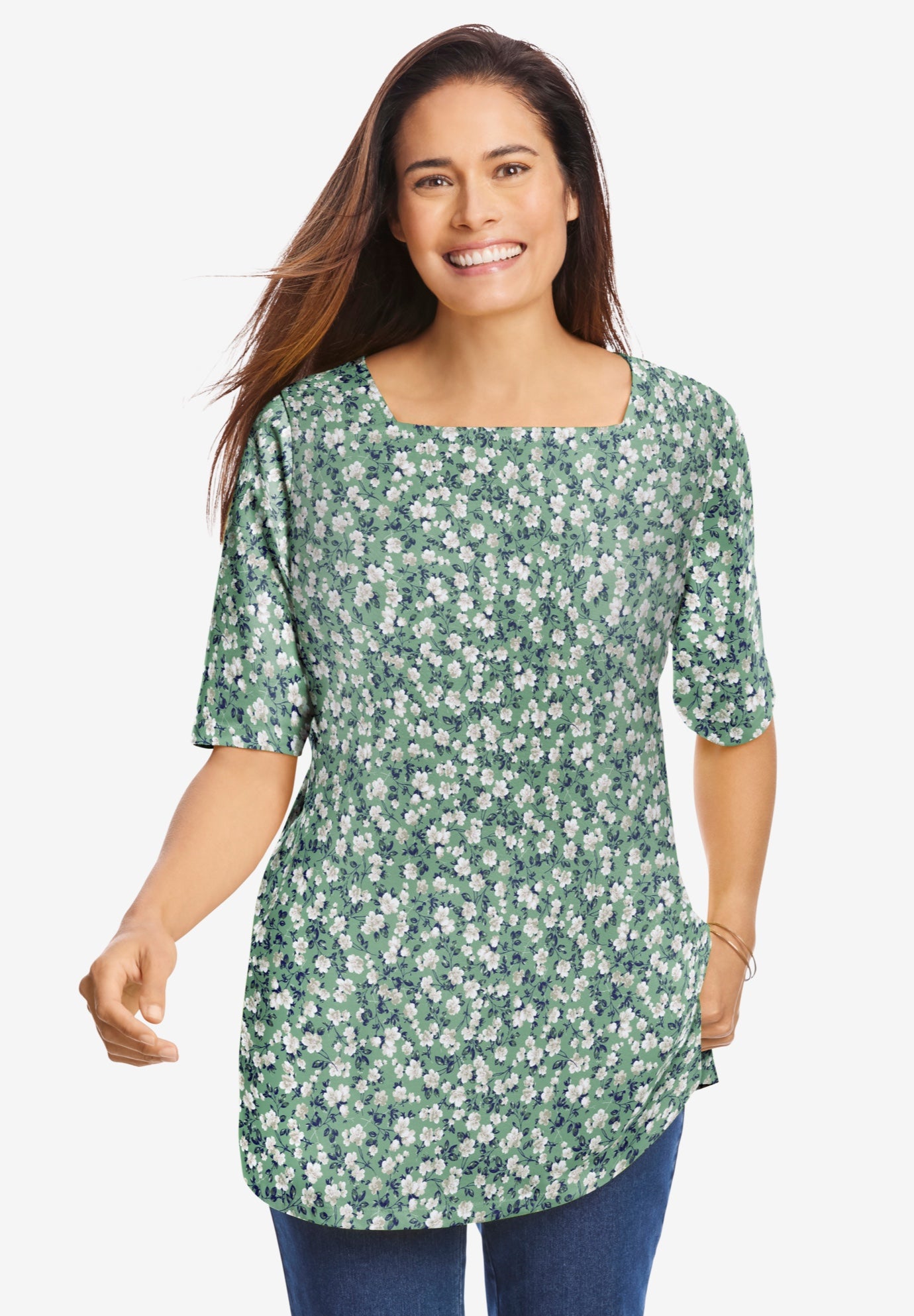 Printed Perfect Square-Neck Tee image number 0