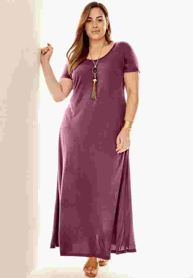 Stretch Cotton T-Shirt Maxi Dress image number 2